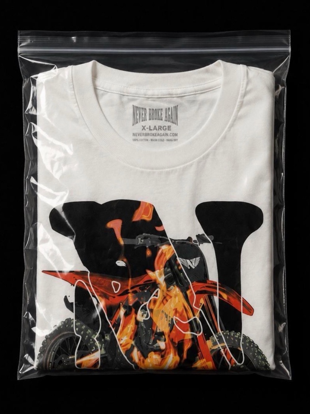 NBA YoungBoy Never Broke Again Flame Dirt Bike Graphic Tee - Size XL - NWT - Picture 4 of 4